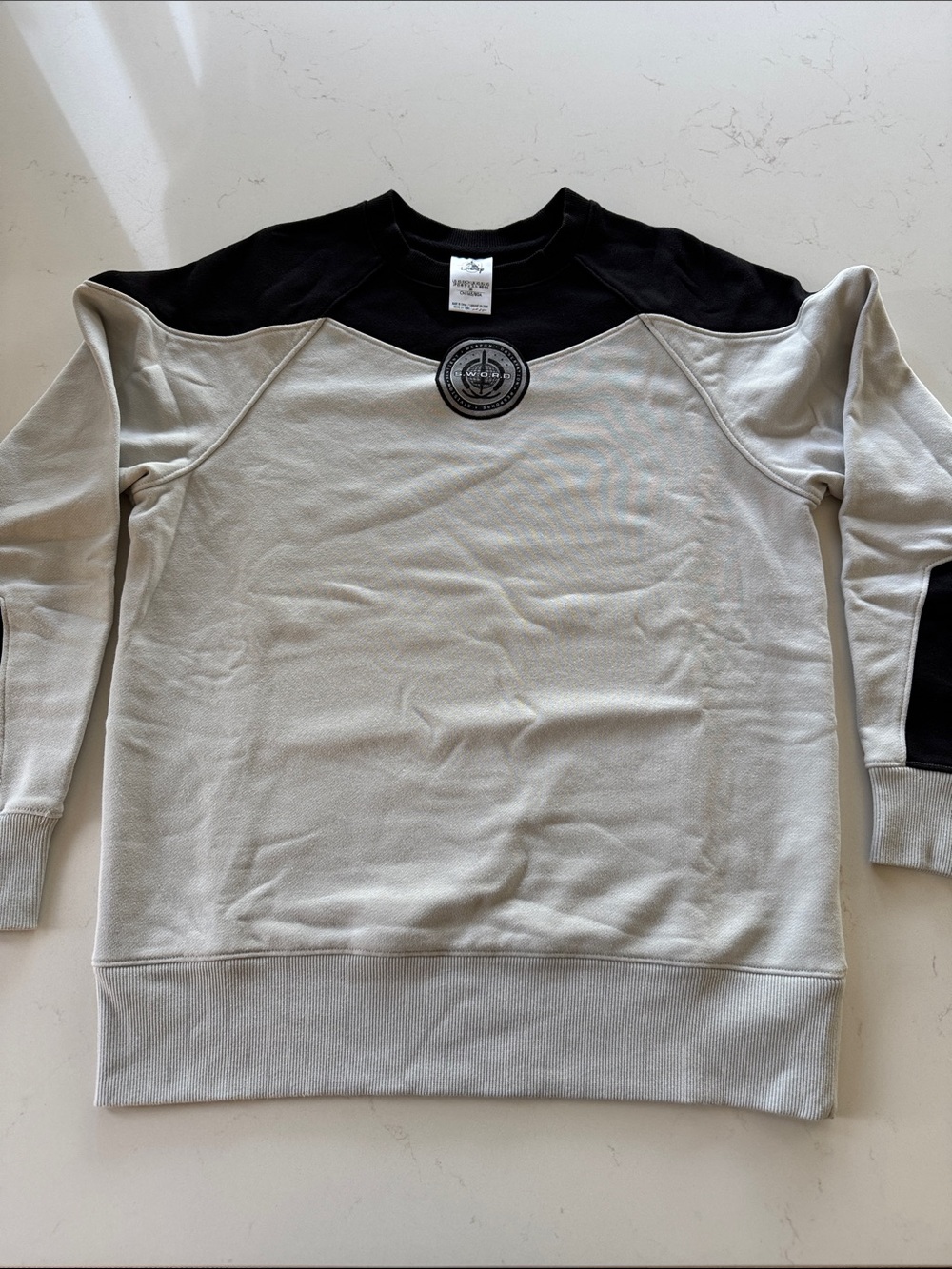 Disney Marvel Sword Two-Tone Crewneck Sweater - Black & Light Gray Size: M